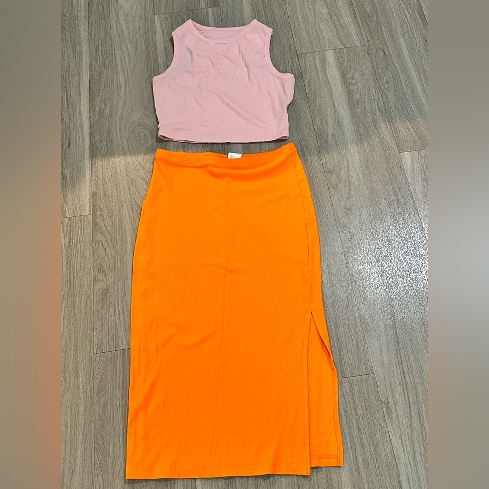 Orange Maxi Skirt